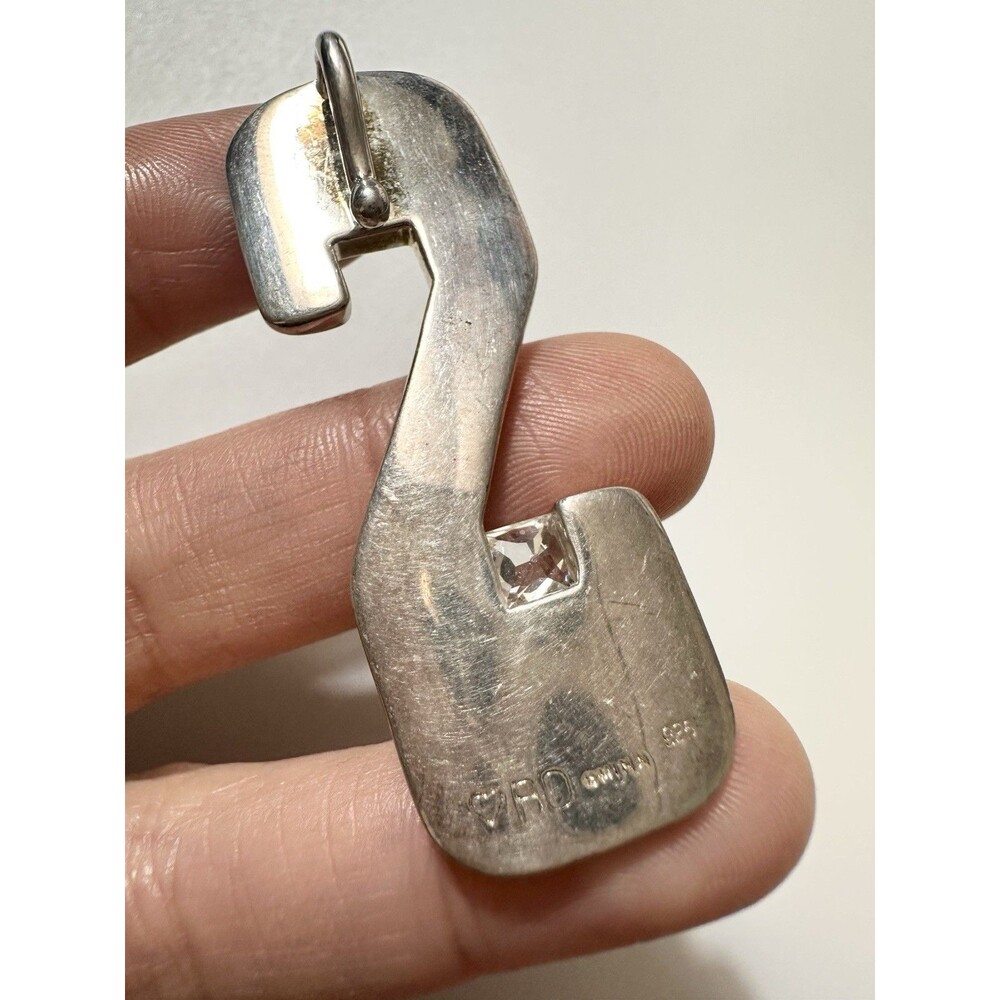 925 Sterling Silver Signed Initial S Pendant Heav… - image 2